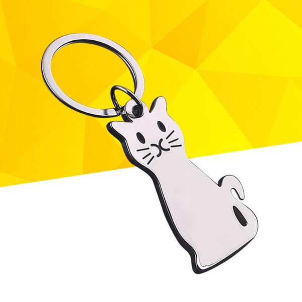 keychains metal key ring animal cat keychain hanging gift pendant decoration, Silver 
keychains metal key ring animal cat keychain hanging gift pendant decoration, Silver