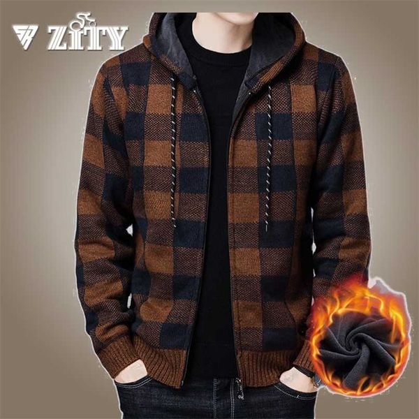 zity men's sweater coat autumn winter thick warm hooded plaid sweater cardigan jumpers zipper fleece coat men clothing 211102, White;black
zity men's sweater coat autumn winter thick warm hooded plaid sweater cardigan jumpers zipper fleece coat men clothing 211102, White;black