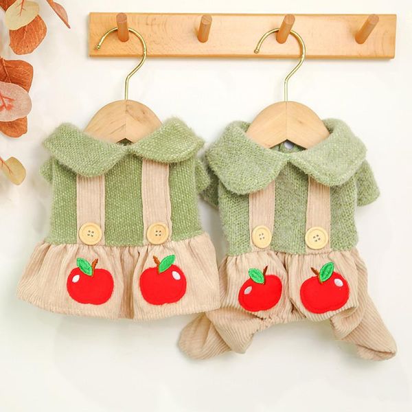 dog puppy clothes buttoned cute apple pattern dress jumpsuit pet cat small spring & autumn costume teddy cloth coat apparel
dog puppy clothes buttoned cute apple pattern dress jumpsuit pet cat small spring & autumn costume teddy cloth coat apparel