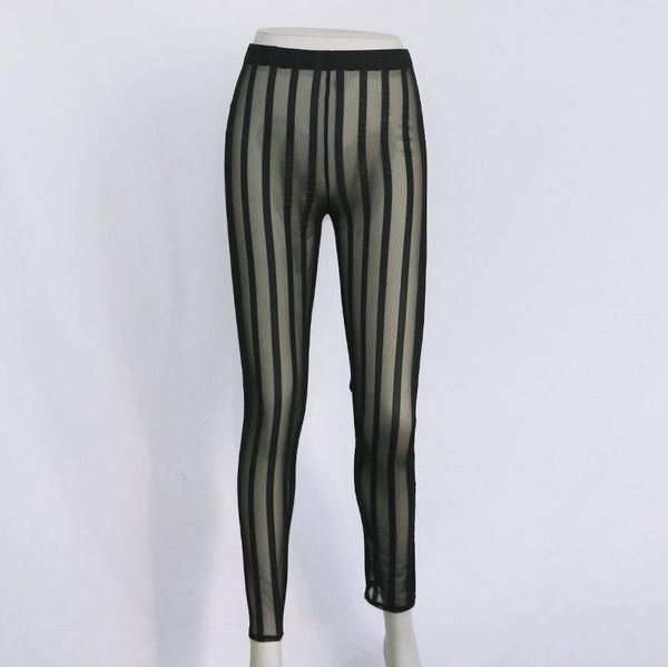 see through trousers summer womens pants cory holiday black mesh striped female elastic pencil ankle length, Black;white
see through trousers summer womens pants cory holiday black mesh striped female elastic pencil ankle length, Black;white