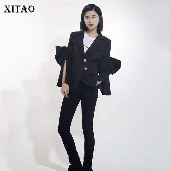 black women blazer pleated bow patchwork slit flare sleeve fashion casual loose 2021 all-match wmd0062 women's suits & blazers, White;black
black women blazer pleated bow patchwork slit flare sleeve fashion casual loose 2021 all-match wmd0062 women's suits & blazers, White;black