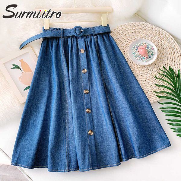 surmiitro fashion summer midi denim skirt women korean style single-breasted knee mid-length high waist a line skirt female 210712, Black
surmiitro fashion summer midi denim skirt women korean style single-breasted knee mid-length high waist a line skirt female 210712, Black