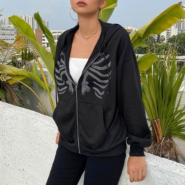 women's hoodies & sweatshirts zip up gothic black hoodie y2k rhinestone skull casual oversized sweatshirt punk e-girl fashion long slee
women's hoodies & sweatshirts zip up gothic black hoodie y2k rhinestone skull casual oversized sweatshirt punk e-girl fashion long slee