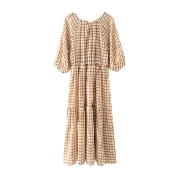 summer weaving a-line o-neck yellow plaid casual ruffles pullover women ankle-length dress 210524, Black;gray
summer weaving a-line o-neck yellow plaid casual ruffles pullover women ankle-length dress 210524, Black;gray