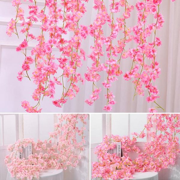 180cm artificial cherry blossom vine hanging flowers for wall decoration rattan fake plants garland romantic wedding home decorative & wreat
180cm artificial cherry blossom vine hanging flowers for wall decoration rattan fake plants garland romantic wedding home decorative & wreat