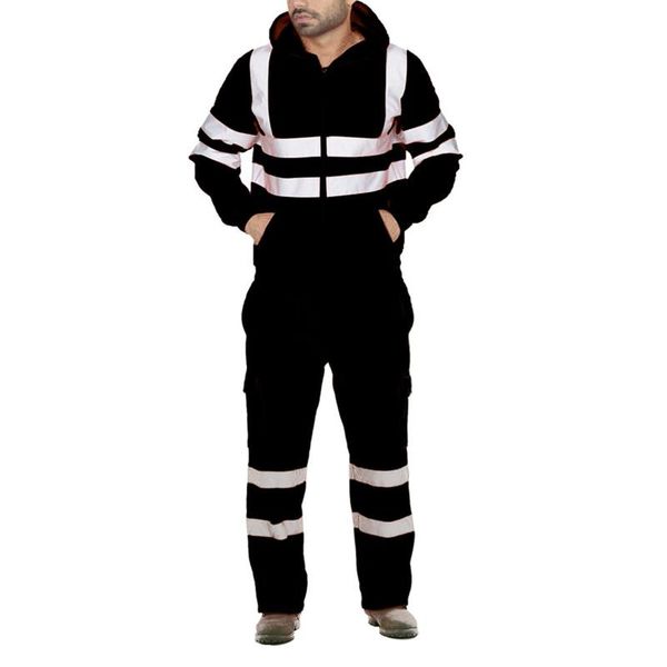 men's tracksuits suits autumn sanitation workers reflective stripes work clothes two-piece suit male's labour 2021, Gray
men's tracksuits suits autumn sanitation workers reflective stripes work clothes two-piece suit male's labour 2021, Gray