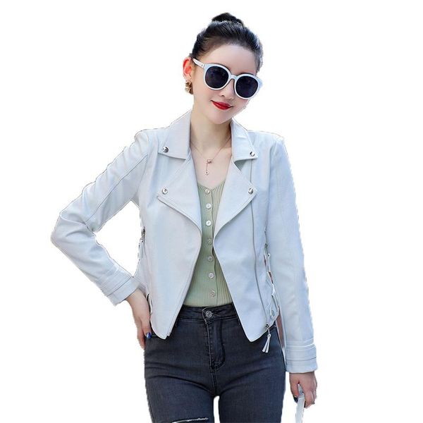 women's leather & faux fashion short jacket women 2021 spring/ autumn style lapel slim long sleeve casual khaki black pu coat n1281
women's leather & faux fashion short jacket women 2021 spring/ autumn style lapel slim long sleeve casual khaki black pu coat n1281
