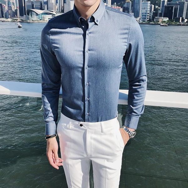 men's casual shirts boutique shirt men fashion 2021 autumn dress mens long sleeve slim fit solid business formal wear tuxedo, White;black
men's casual shirts boutique shirt men fashion 2021 autumn dress mens long sleeve slim fit solid business formal wear tuxedo, White;black