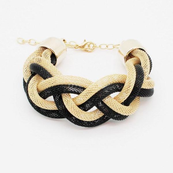 link, chain fashion mesh bracelets color gold black braided link alloy cable jewelry for women
link, chain fashion mesh bracelets color gold black braided link alloy cable jewelry for women