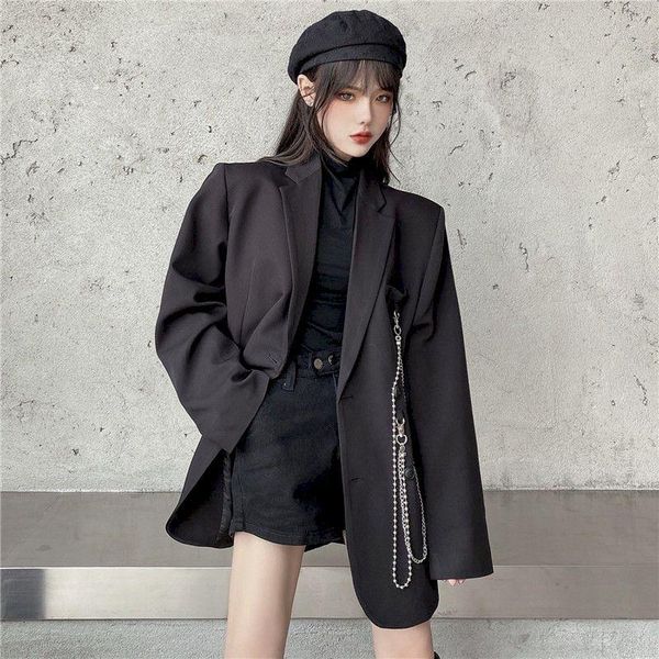 women's suits & blazers thin autumn women dark and street a suit retro black loose trendy jacket spring fried, White;black
women's suits & blazers thin autumn women dark and street a suit retro black loose trendy jacket spring fried, White;black