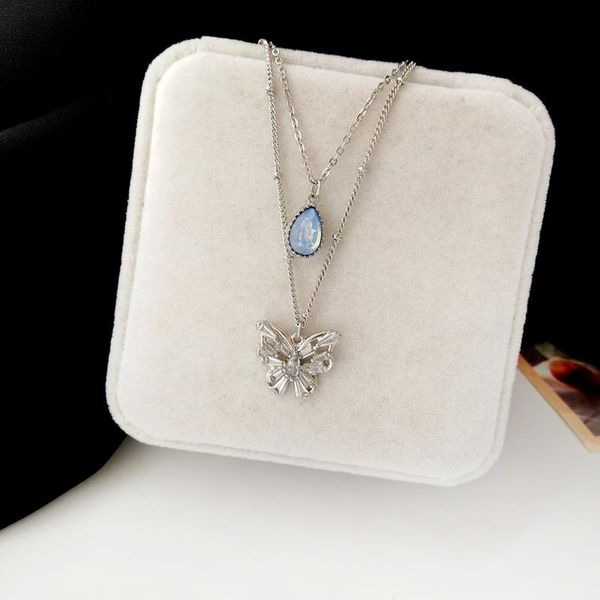 chains delicate jewelry butterfly pendant necklace 2021 design silvery plating two layers chain choker for girl lady gifts, Silver
chains delicate jewelry butterfly pendant necklace 2021 design silvery plating two layers chain choker for girl lady gifts, Silver