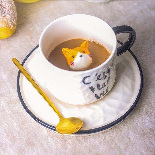 mugs 200ml cartoon embossed ceramic coffee cup set saucer teapot mug cat with and household milk
mugs 200ml cartoon embossed ceramic coffee cup set saucer teapot mug cat with and household milk
