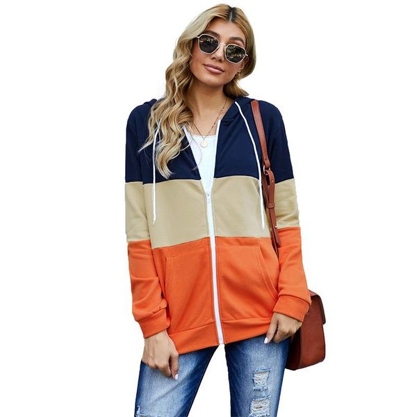 women zip up hoody ladies spring fashion casual long sleeve patchwork color loose coat female versatile simple women's hoodies & sweats, Black
women zip up hoody ladies spring fashion casual long sleeve patchwork color loose coat female versatile simple women's hoodies & sweats, Black