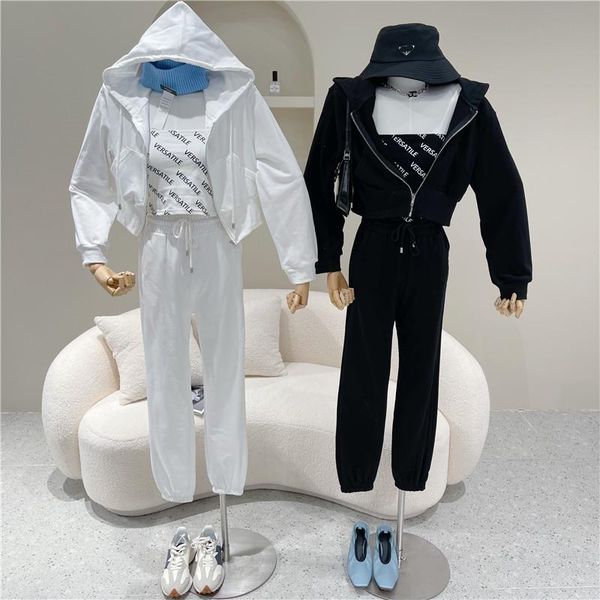 three piece set women's spring summer 2021 fashion sportswear loose casual sweater vest pants two, White
three piece set women's spring summer 2021 fashion sportswear loose casual sweater vest pants two, White