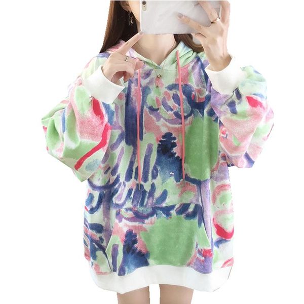 women's hoodies & sweatshirts fashion autumn winter warm women hoodie color graffiti print full-sleeve casual plus size loose pullover, Black
women's hoodies & sweatshirts fashion autumn winter warm women hoodie color graffiti print full-sleeve casual plus size loose pullover, Black