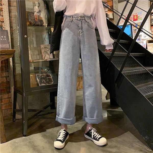 jeans women high wa straight tube students spring and autumn baggy pants thin trousers leggings women's, Blue
jeans women high wa straight tube students spring and autumn baggy pants thin trousers leggings women's, Blue