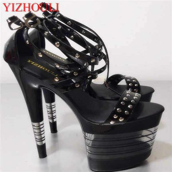 inch women platform exotic dancer shoes glitter rivets punk sandals 20cm gorgeous high heels star party rome dress sexy, Black
inch women platform exotic dancer shoes glitter rivets punk sandals 20cm gorgeous high heels star party rome dress sexy, Black