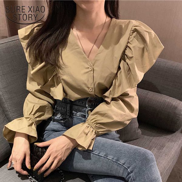 autumn korean fashion clothing ruffles v-neck long sleeve shirt women cardigan elegant women's blouse blusas mujer 9656 210528, White
autumn korean fashion clothing ruffles v-neck long sleeve shirt women cardigan elegant women's blouse blusas mujer 9656 210528, White