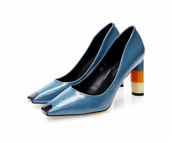 dress shoes colored heel fashion women high metal square toe girls party wedding spring pumps heels, Black
dress shoes colored heel fashion women high metal square toe girls party wedding spring pumps heels, Black