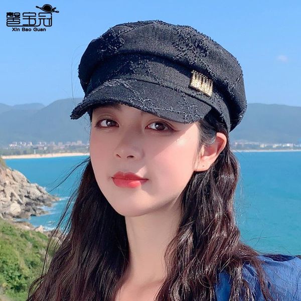 berets retro navy cap female spring summer korean beret casual face small sboy painter octagonal hat, Blue;gray
berets retro navy cap female spring summer korean beret casual face small sboy painter octagonal hat, Blue;gray