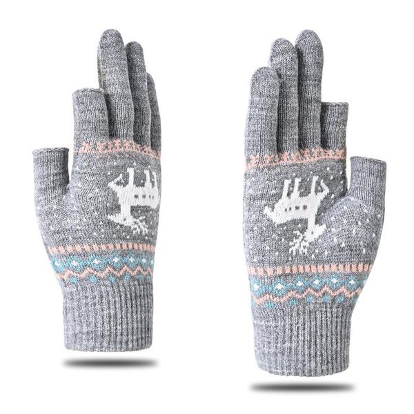 five fingers gloves women' cute elk deer snowflake knitted full finger winter touch screen mittens female christmas gift, Blue;gray
five fingers gloves women' cute elk deer snowflake knitted full finger winter touch screen mittens female christmas gift, Blue;gray