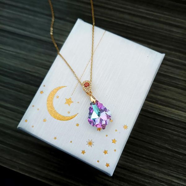 pendant necklaces colorful purple crystal necklace for women 2021 clavicle chain titanium steel gold simple european american, Silver
pendant necklaces colorful purple crystal necklace for women 2021 clavicle chain titanium steel gold simple european american, Silver