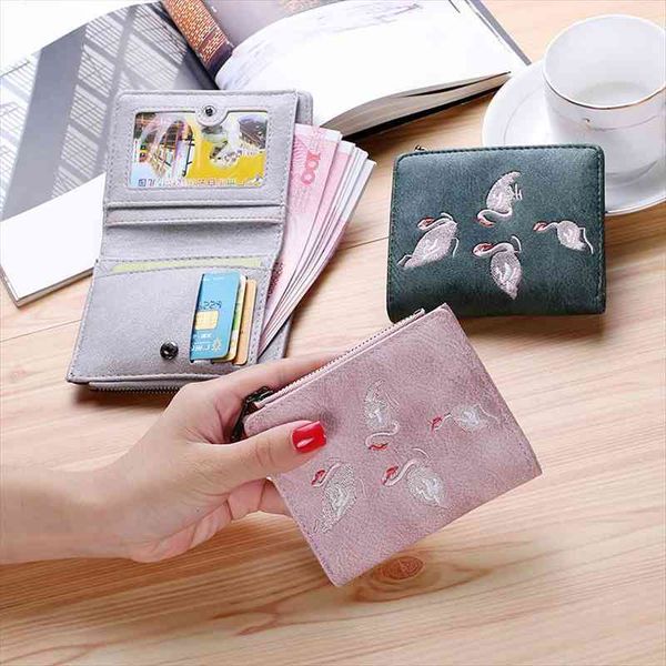 crane embroidered wallets 2 folding women purse for girls lady small slim coin pocket bird female designer wallet, Red;black
crane embroidered wallets 2 folding women purse for girls lady small slim coin pocket bird female designer wallet, Red;black