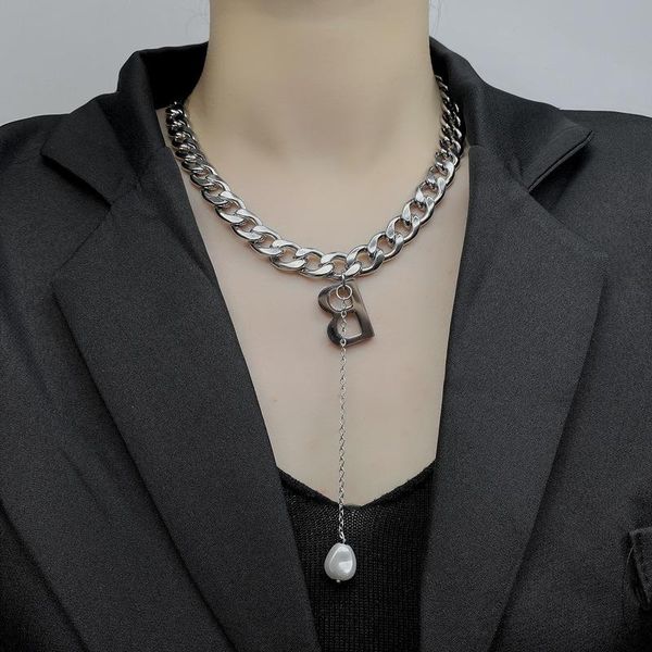 origin summer street style titanium chunky curb chain pearl letter b pendant necklace for women punk jewelry gifts necklaces, Silver
origin summer street style titanium chunky curb chain pearl letter b pendant necklace for women punk jewelry gifts necklaces, Silver