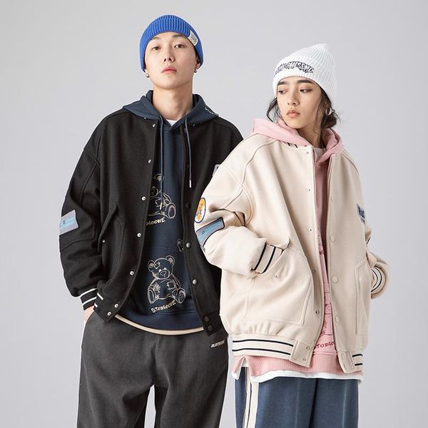 men's jackets street fashion autumn men 2021 three-color baseball jacket lovers solid color standing collar coat, Black;brown
men's jackets street fashion autumn men 2021 three-color baseball jacket lovers solid color standing collar coat, Black;brown