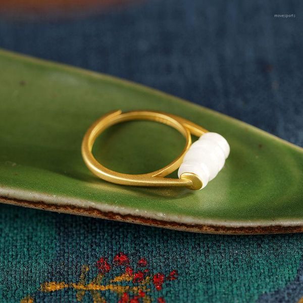 cluster rings s silver inlaid natural wada white chalcedony ring irregular shape cold wind charm temperament women opening adjustable1, Golden;silver 
cluster rings s silver inlaid natural wada white chalcedony ring irregular shape cold wind charm temperament women opening adjustable1, Golden;silver