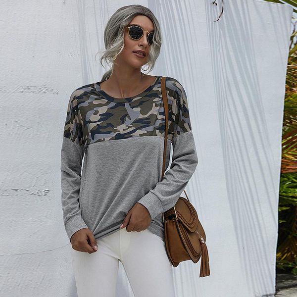 women's t-shirt autumn round neck high street printing loose long-sleeved all-match em*, White
women's t-shirt autumn round neck high street printing loose long-sleeved all-match em*, White