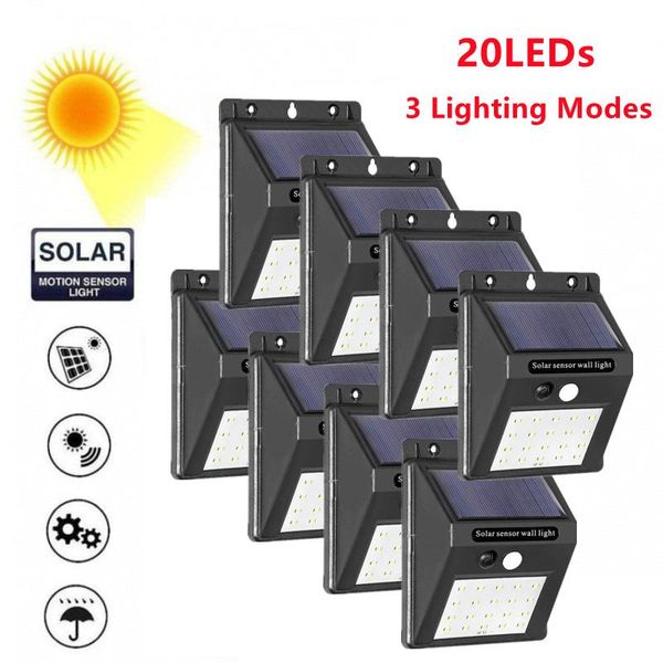 outdoor wall lamps 2/4/8pcs 20led solar led light motion sensor lights waterproof lamp for garden street lighting
outdoor wall lamps 2/4/8pcs 20led solar led light motion sensor lights waterproof lamp for garden street lighting