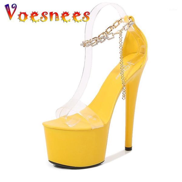 sandals voesnees women shoes 2021 summer fashion platform chain transparent beaded one word high heels 16.5cm party1, Black 
sandals voesnees women shoes 2021 summer fashion platform chain transparent beaded one word high heels 16.5cm party1, Black