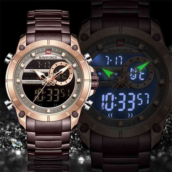 naviforce men watch luxury brand mens sports military watches full steel waterproof quartz digital clock relogio masculino 210329, Slivery;brown
naviforce men watch luxury brand mens sports military watches full steel waterproof quartz digital clock relogio masculino 210329, Slivery;brown