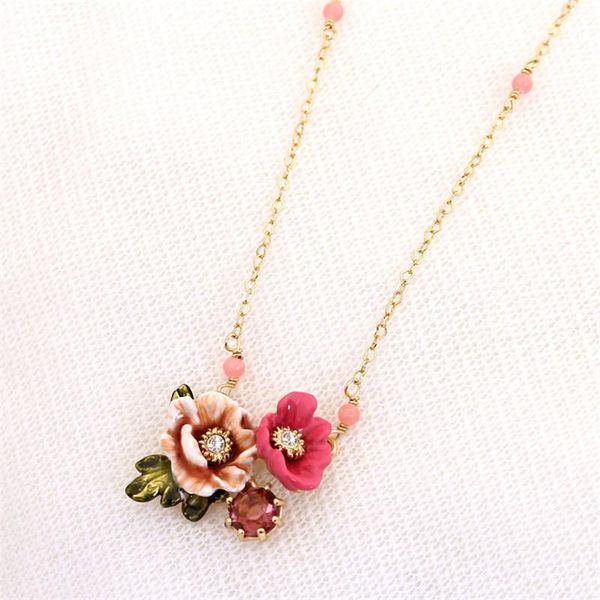 pendant necklaces european and american fashion winter garden series two-color enamel flower necklace choker short clavicle chain female, Silver
pendant necklaces european and american fashion winter garden series two-color enamel flower necklace choker short clavicle chain female, Silver