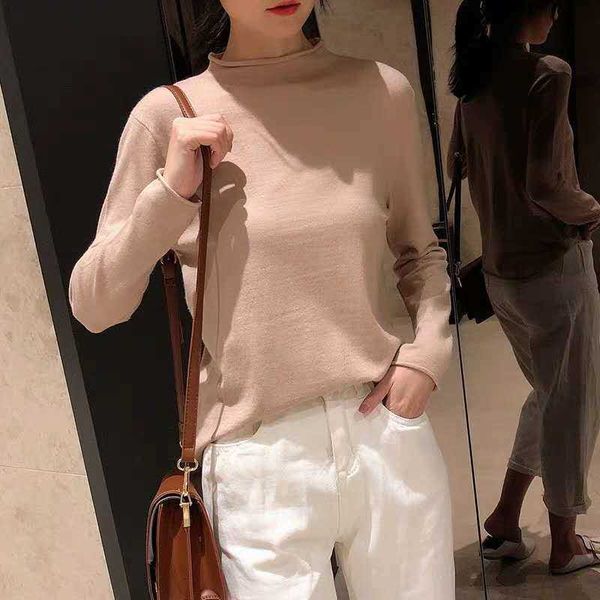 casual half turtleneck sweater women bottoming autumn winter knitted pullover loose thin long sleeve jumper 210526, White;black
casual half turtleneck sweater women bottoming autumn winter knitted pullover loose thin long sleeve jumper 210526, White;black