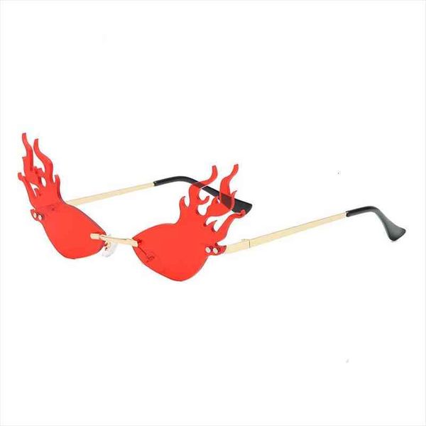 cat eye rimless triangle red flame sunglasses for women purple pink fire sun glasses trending metal female, White;black
cat eye rimless triangle red flame sunglasses for women purple pink fire sun glasses trending metal female, White;black
