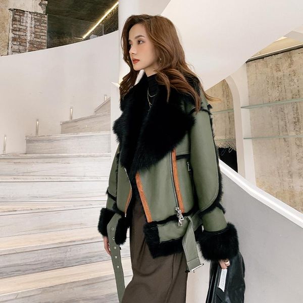 women's fur & faux menina bonita 2021 real natural wool winter jacket women belt coat double-faced genuine leather warm streetwear loco, Black
women's fur & faux menina bonita 2021 real natural wool winter jacket women belt coat double-faced genuine leather warm streetwear loco, Black