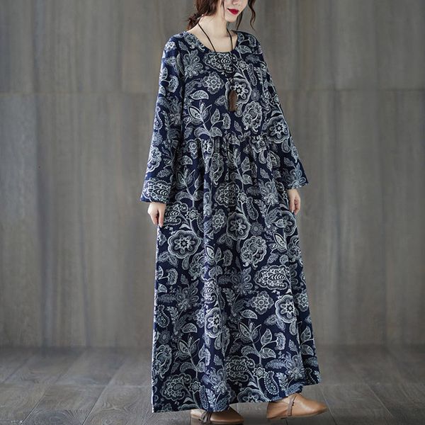 size large female fall retro printed loose products big ethnic swing-style robe long dress y326 ka1i, Black;gray
size large female fall retro printed loose products big ethnic swing-style robe long dress y326 ka1i, Black;gray