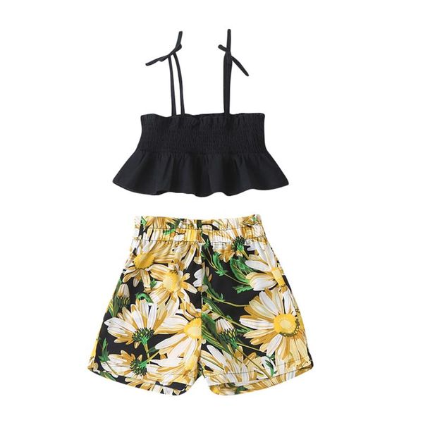 kids girls fashion 2-piece outfit set sleeveless +floral print shorts for children 2-6years clothing sets, White
kids girls fashion 2-piece outfit set sleeveless +floral print shorts for children 2-6years clothing sets, White