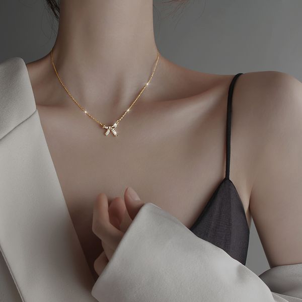 bow necklace light luxury small act the role ofing is tasted necklace chain new female summer dust clavicle, Silver
bow necklace light luxury small act the role ofing is tasted necklace chain new female summer dust clavicle, Silver
