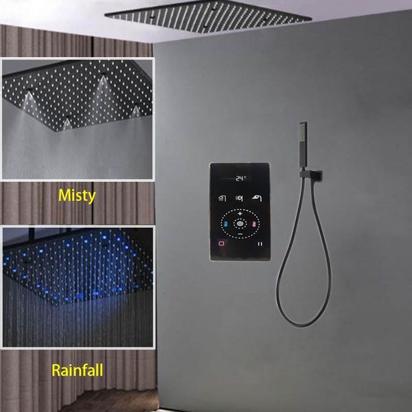 smart rain shower system black bathroom faucet with thermostatic mixer digital touch diverter 20" led set rainfall mist sets
smart rain shower system black bathroom faucet with thermostatic mixer digital touch diverter 20" led set rainfall mist sets