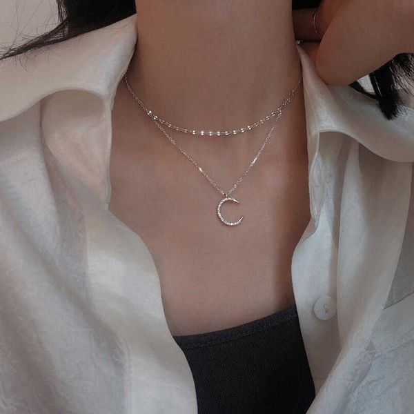 designer necklace 925 sterling silver double layer crystal moon charm pendant choker wedding party statemen jewelry for women dz101
designer necklace 925 sterling silver double layer crystal moon charm pendant choker wedding party statemen jewelry for women dz101