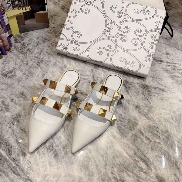 prowow woman slippers luxury designer brand ladies shoes genuine leather pointed toe female sandals rivet fashion, Black
prowow woman slippers luxury designer brand ladies shoes genuine leather pointed toe female sandals rivet fashion, Black