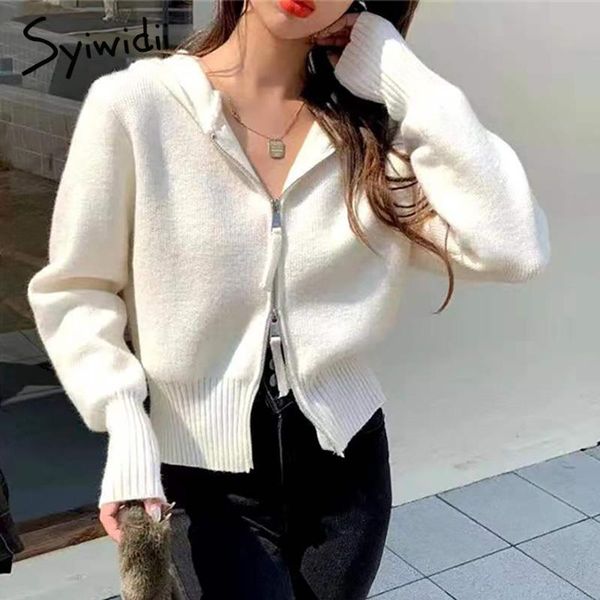 women's knits & tees syiwidii cardigan sweaters woman fall winter 2021 korean double zipper knitted jackets hooded short coats pink wh, White
women's knits & tees syiwidii cardigan sweaters woman fall winter 2021 korean double zipper knitted jackets hooded short coats pink wh, White