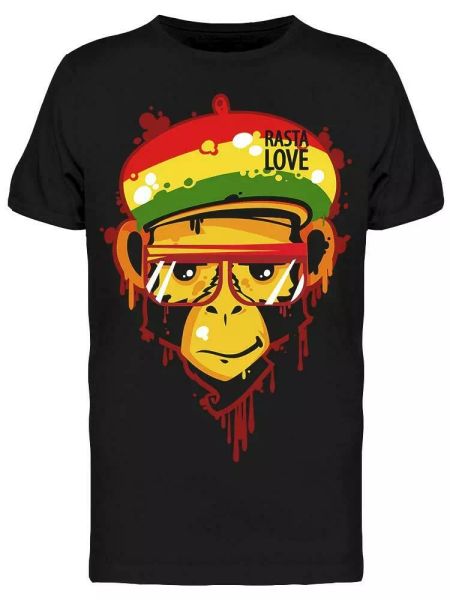 Rasta Monkey Tee Men's -Image by Shutterstock, White;black 
Rasta Monkey Tee Men's -Image by Shutterstock, White;black