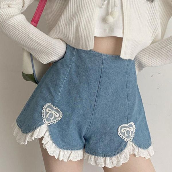 women's shorts women decals high waist lace summer korean sweet kawaii beach resort short jeans denim female pants, White;black
women's shorts women decals high waist lace summer korean sweet kawaii beach resort short jeans denim female pants, White;black