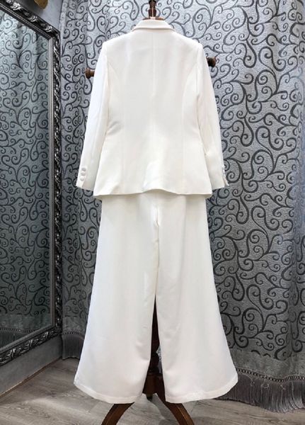 pants women's 2021 autumn fashion business suits woman double breasted coat blazer+wide leg long pant set female 2pc, White
pants women's 2021 autumn fashion business suits woman double breasted coat blazer+wide leg long pant set female 2pc, White