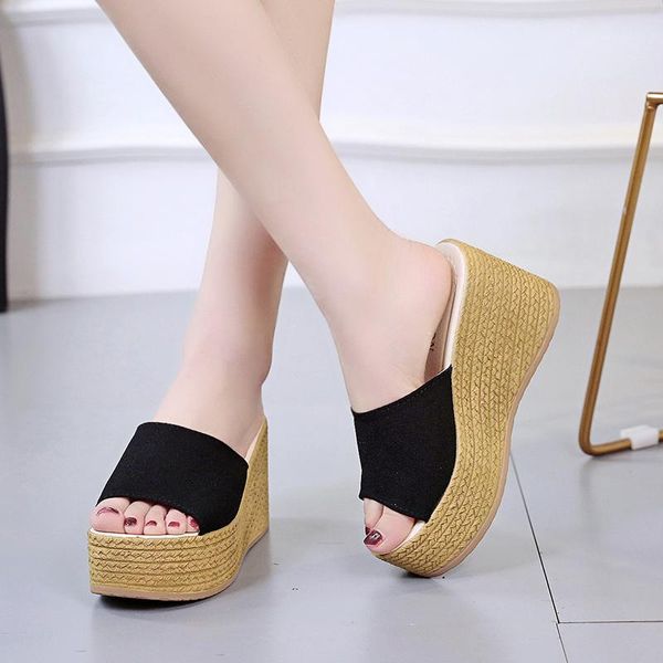 slippers platform wedge sandals women suede elegant open toe summer shoes slides 2021, Black
slippers platform wedge sandals women suede elegant open toe summer shoes slides 2021, Black