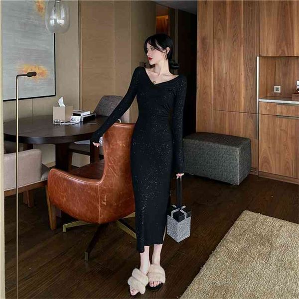 spring autumn women's dress v-neck long sleeve korean pure color slimming pleated female es gx174 210507, Black;gray
spring autumn women's dress v-neck long sleeve korean pure color slimming pleated female es gx174 210507, Black;gray